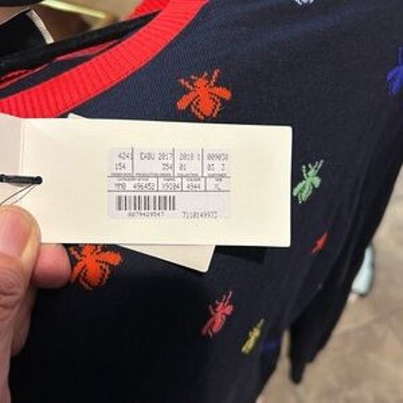 Men's Gucci fine wool intarsia crewneck sweater size XL made in Italy - Picture 7 of 10